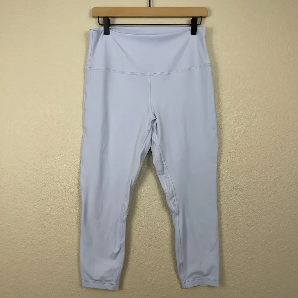 Lululemon Align High‎ Rise Crop Leggings Pastel Blue 12 Yoga Workout Athleisure